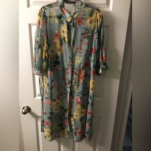 Zara - Shear top/kimono - drawstrings on each side